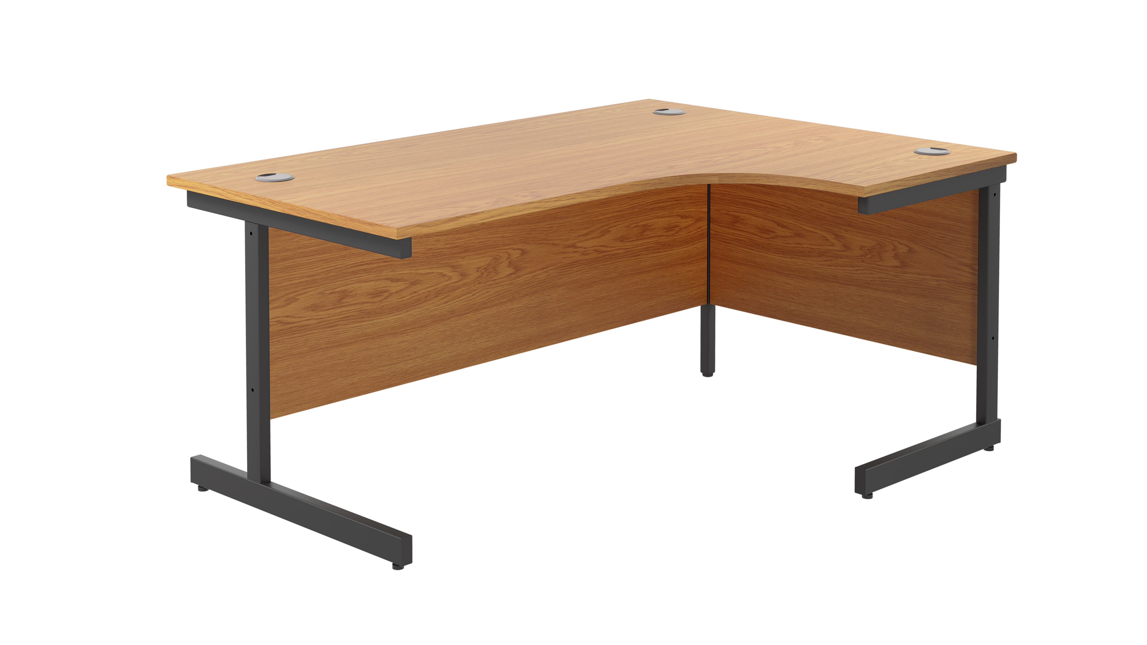 Single Upright Right Hand Radial Desk | 1800X1200 | Nova Oak/Black