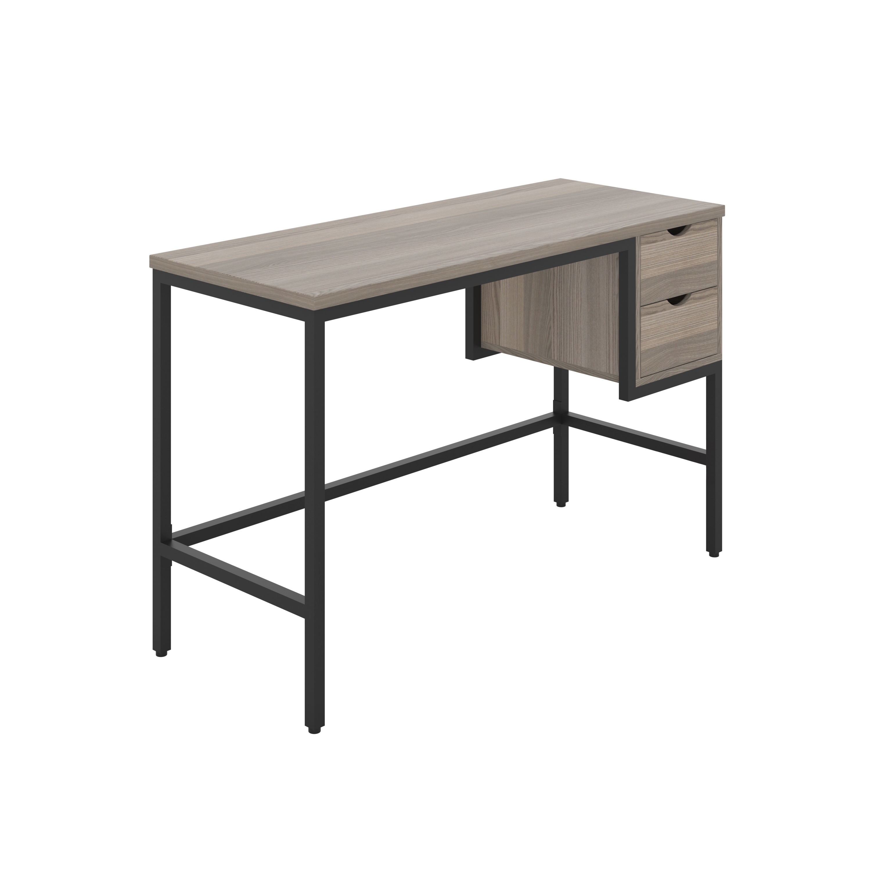 Haynes Desk with 2 Drawers | Grey Oak/Black