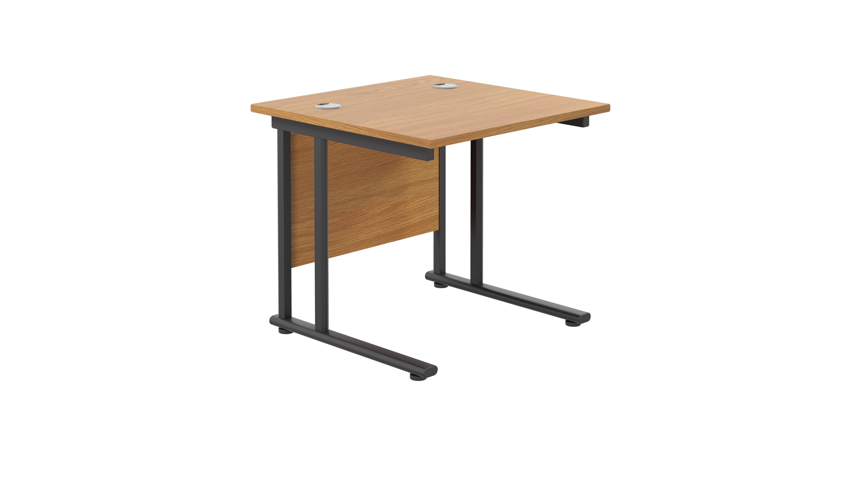 Twin Upright Rectangular Desk | 800X800 | Nova Oak/Black