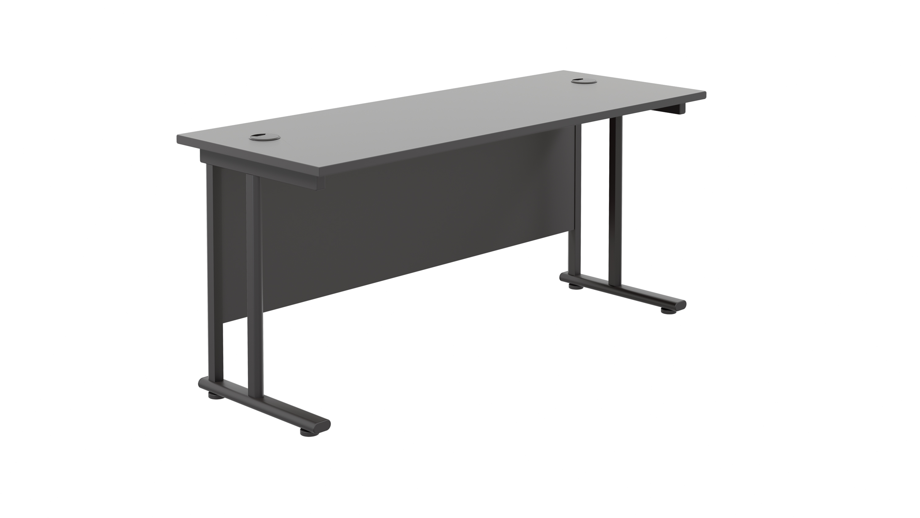 Twin Upright Rectangular Desk | 1800X600 | Black/Black
