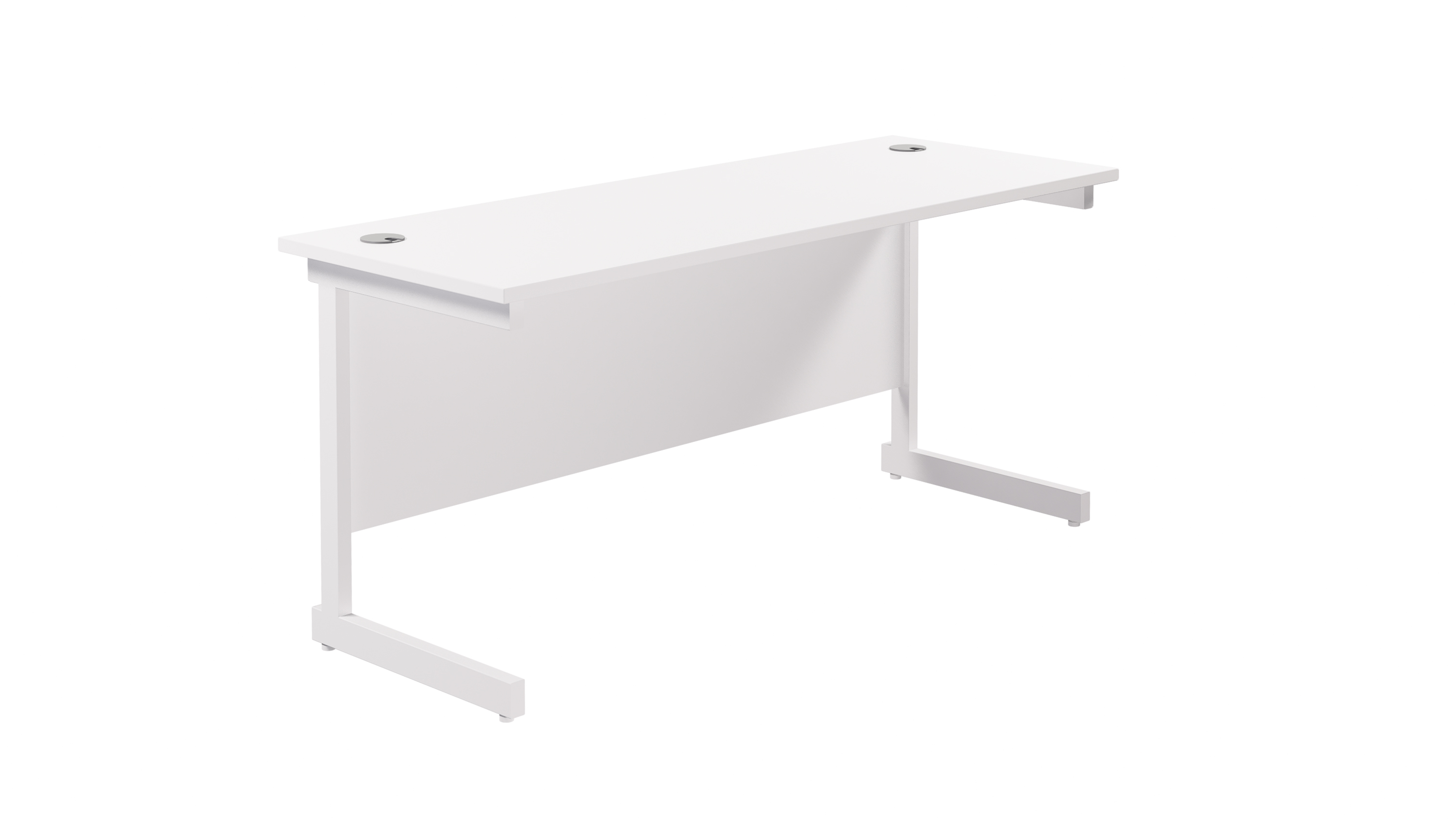 Single Upright Rectangular Desk | 1800X600 | White/White