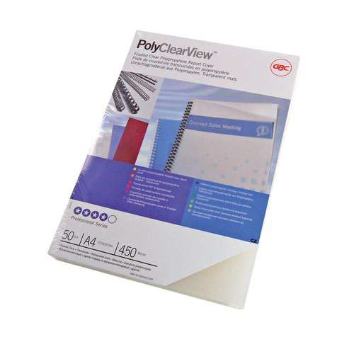 GBC PolyClearView Binding Covers - 450 mic 50pk