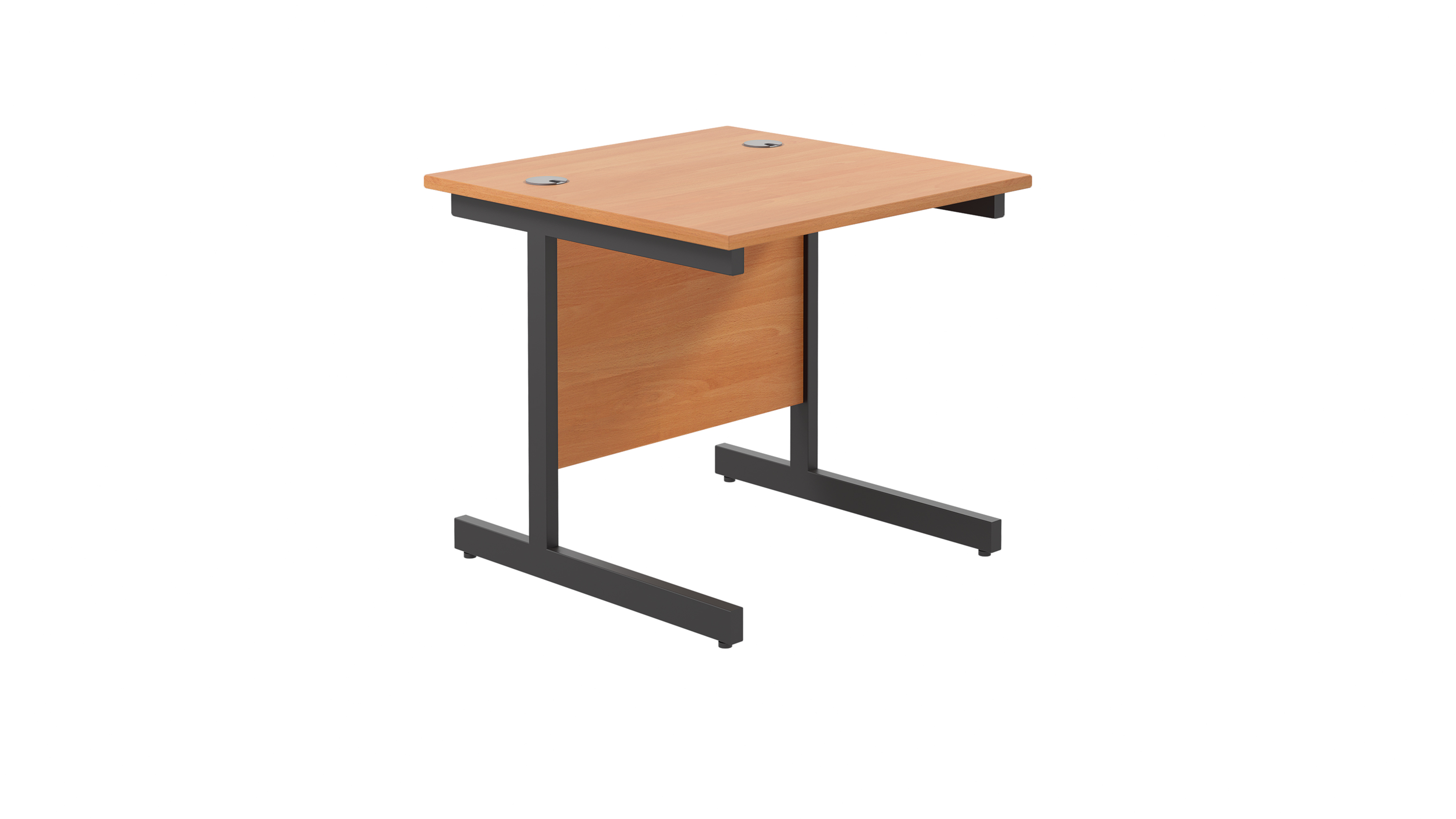 Single Upright Rectangular Desk | 800X800 | Beech/Black