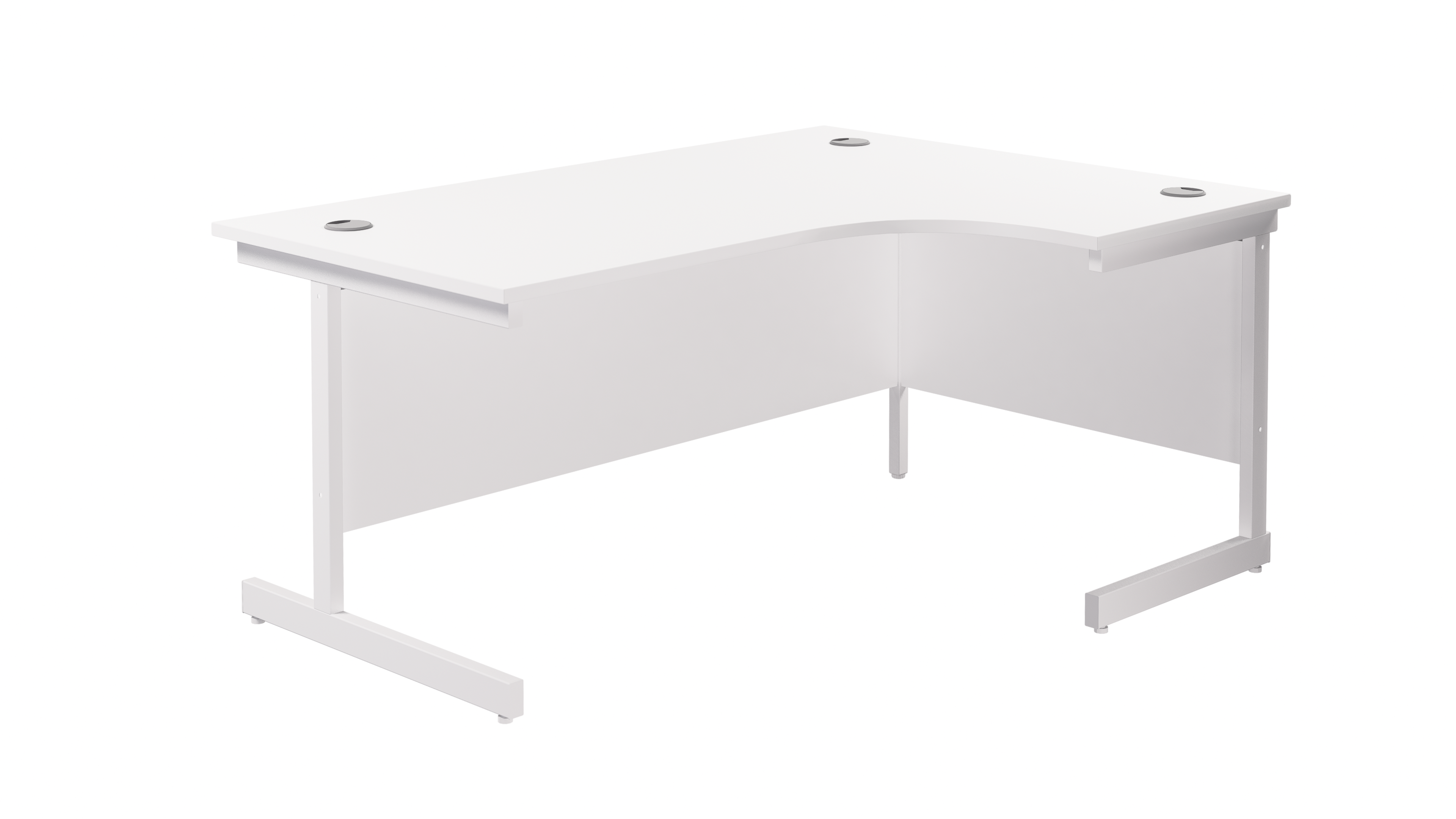 Single Upright Right Hand Radial Desk | 1800X1200 | White/White