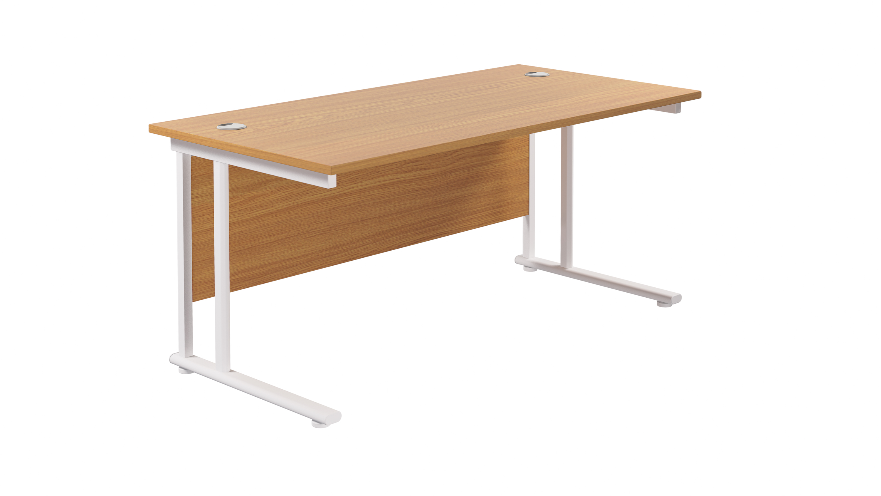 Twin Upright Rectangular Desk | 1600X800 | Nova Oak/White