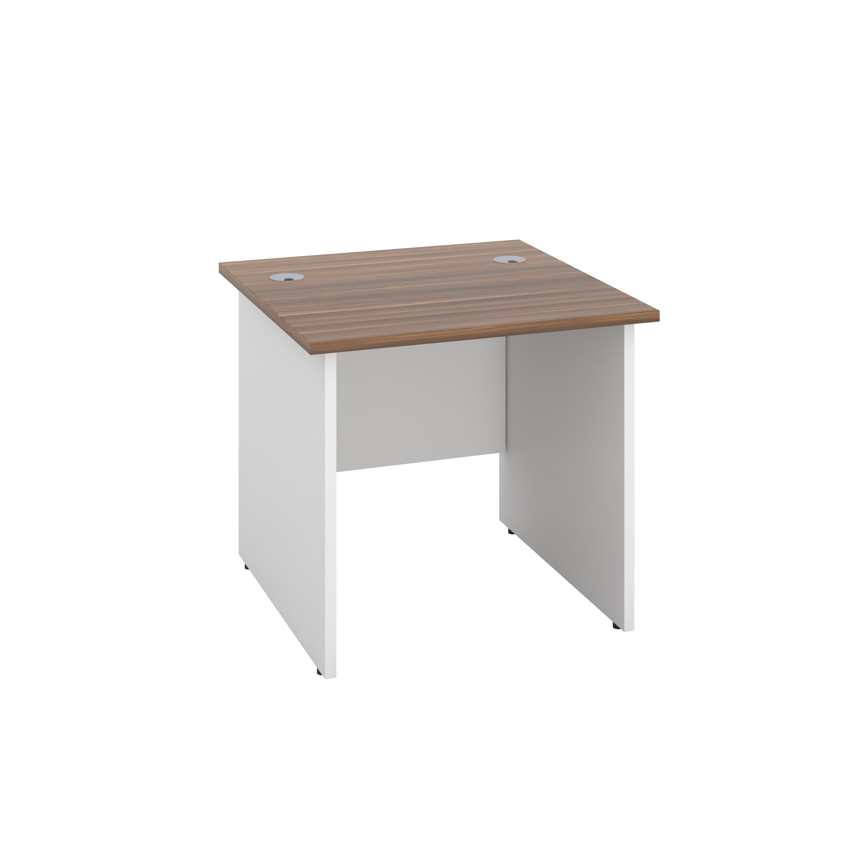 Panel Rectangular Desk | 800X800 | Dark Walnut/White