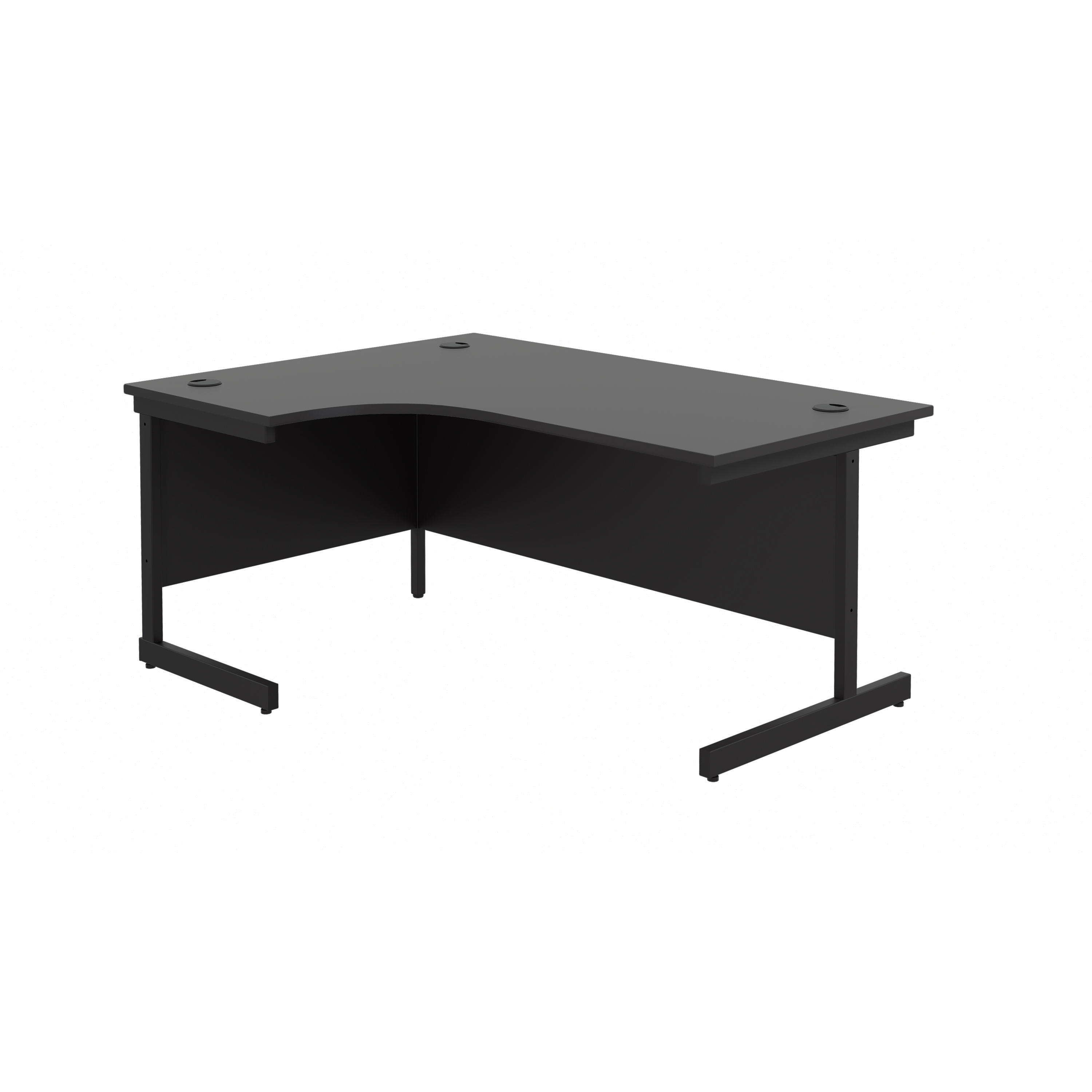 Single Upright Left Hand Radial Desk | 1800X1200 | Black/Black