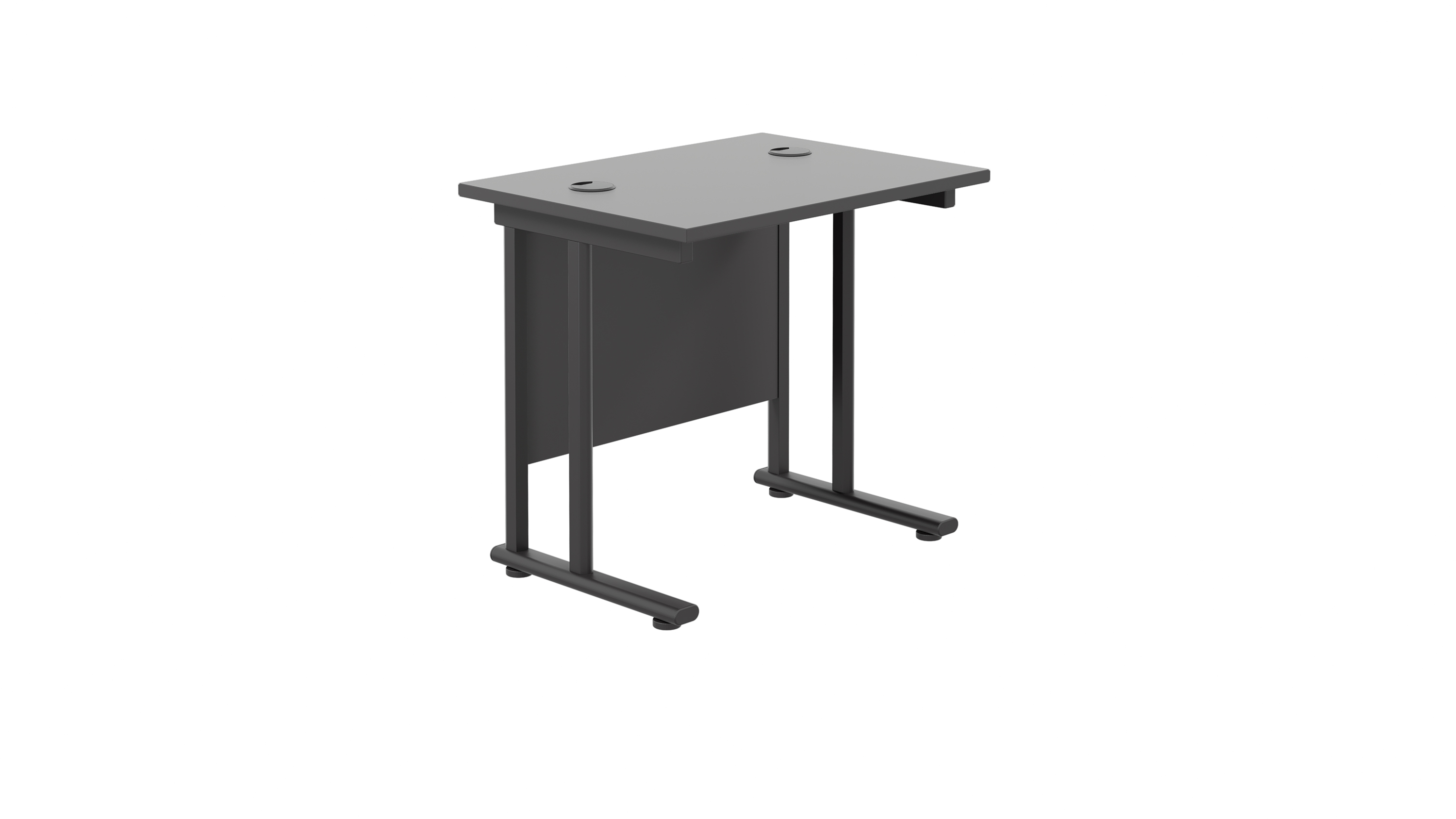 Twin Upright Rectangular Desk | 800X600 | Black/Black