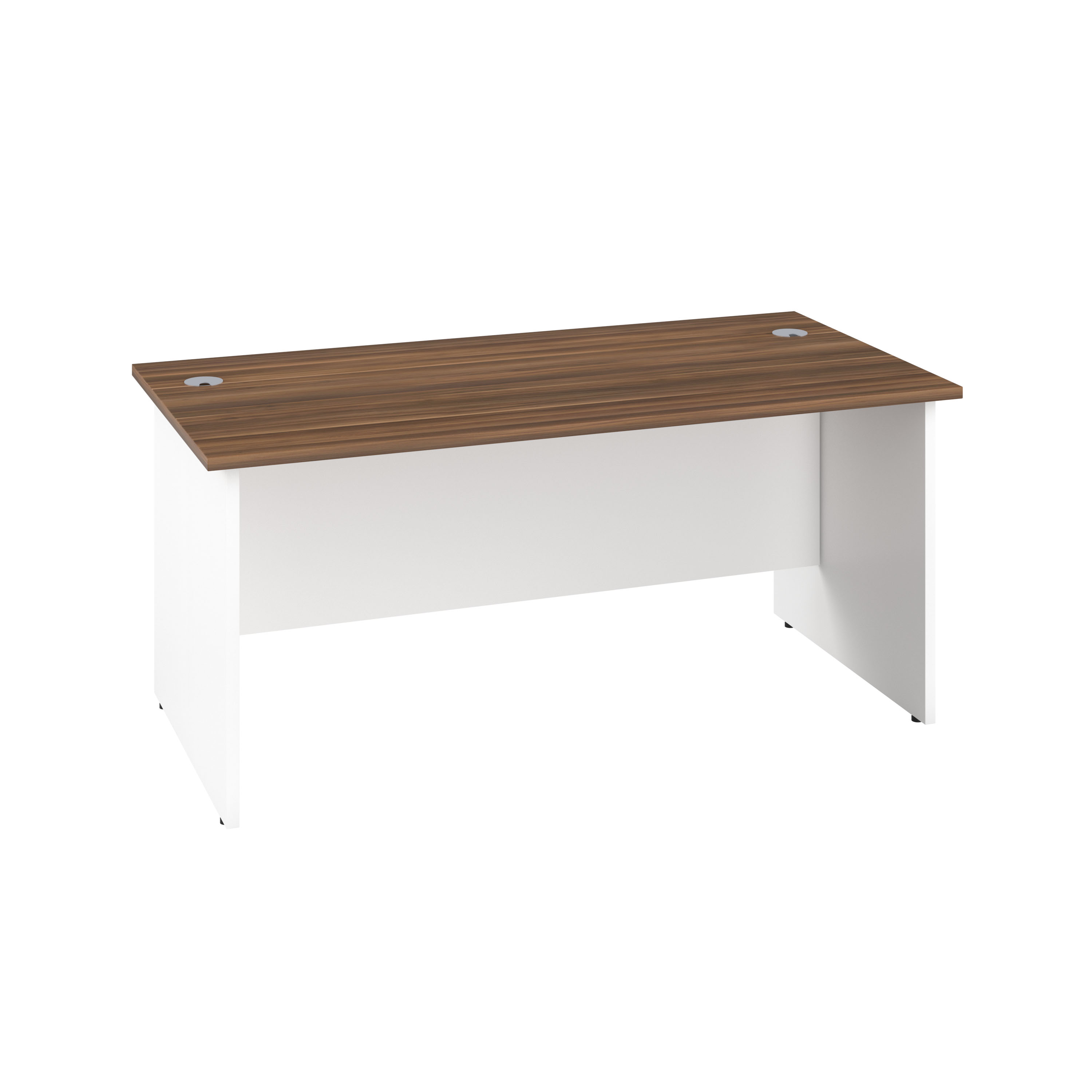 Panel Rectangular Desk | 1800X600 | Dark Walnut/White