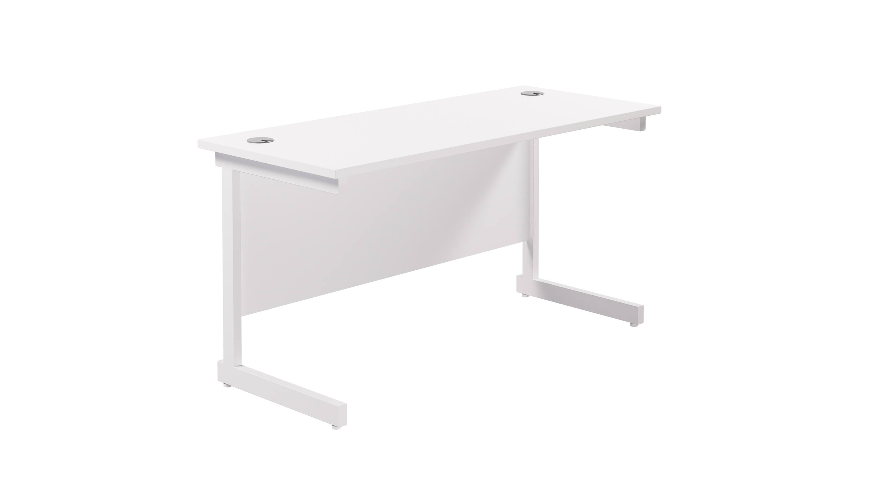 Single Upright Rectangular Desk | 1200X600 | White/White