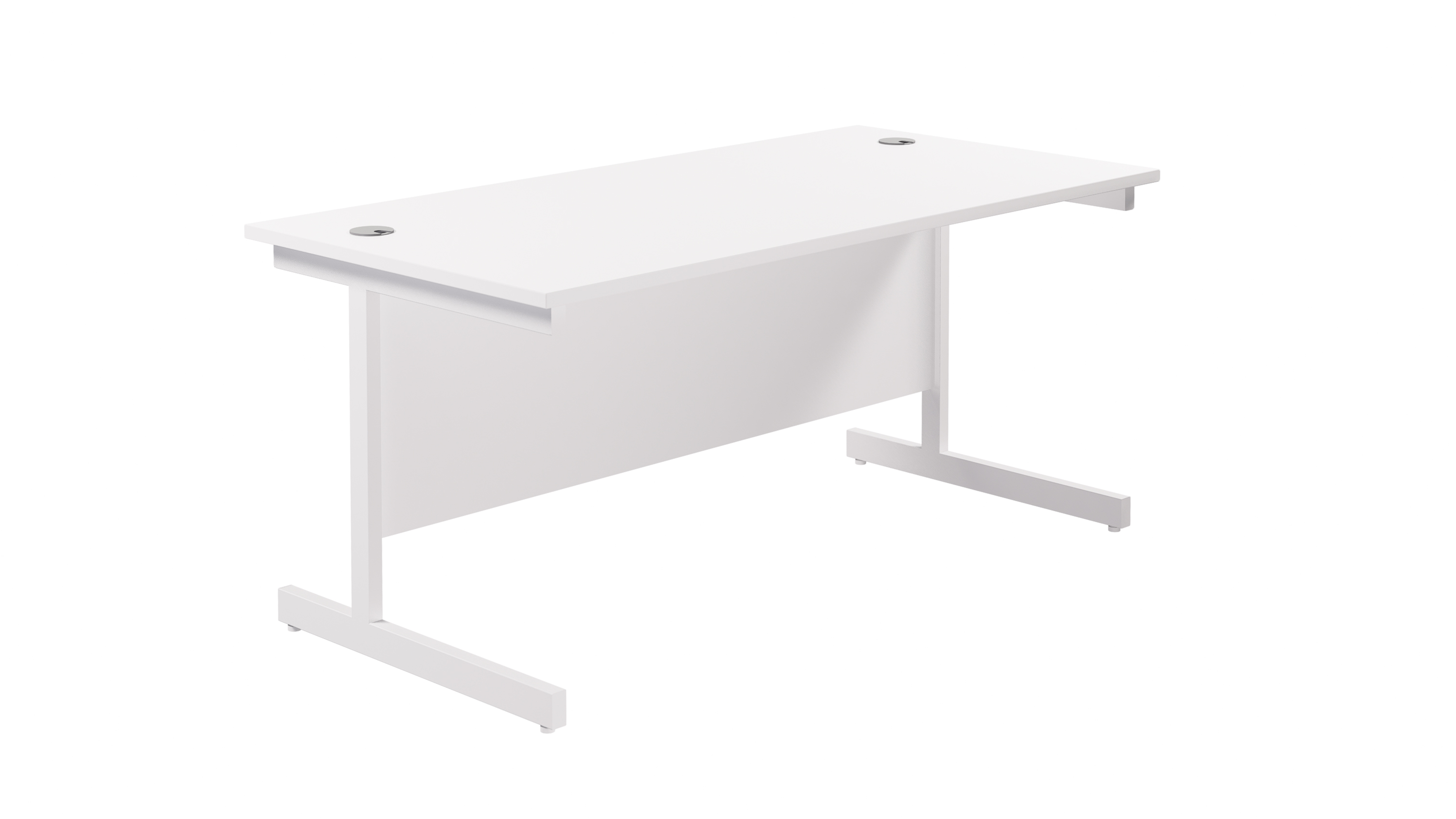 Single Upright Rectangular Desk | 1600X800 | White/White