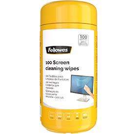 Fellowes 99703 Screen Cleaning Wipes Tub of 100