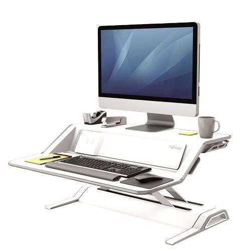Fellowes 8081101 Lotus DX Sit-Stand Workstation - White