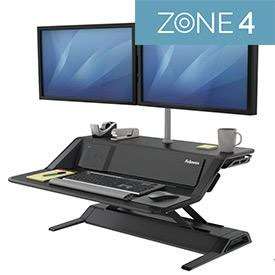 Fellowes 8081001 Lotus DX Sit-Stand Workstation - Black