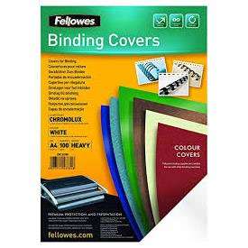 Fellowes 5378006 A4 White Gloss Chromolux Covers - 100 pack