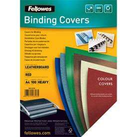 Fellowes 5370301 A4  Red Leatherboard Covers - 100 pack