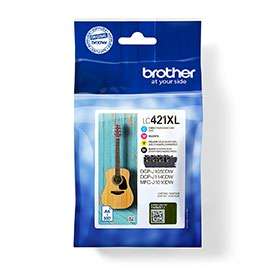 BROTHER LC421XL Value pack High Yield Ink Cartridge B-C-M-Y