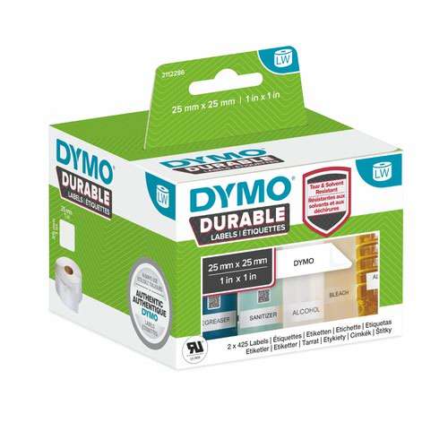 Dymo 2112286 LW Durable square multi-purpose 25mm x 25mm Black on White