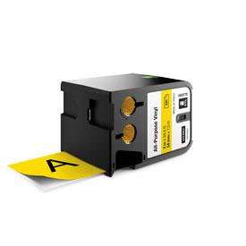 Dymo 1868775 XTL 54mm x 7m Roll All-Purpose Vinyl Black on Yellow