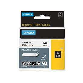 Dymo 18489 19mm x 3.5m Black On White Flexible Nylon Tape - S0718120