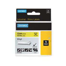 Dymo 18432 12mm Yellow Vinyl Tape - S0718450