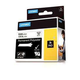 Dymo 1805442 6mm Black on White Tape