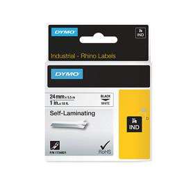 Dymo 1734821 24mm Black on White Self Laminating Tape - S0773860