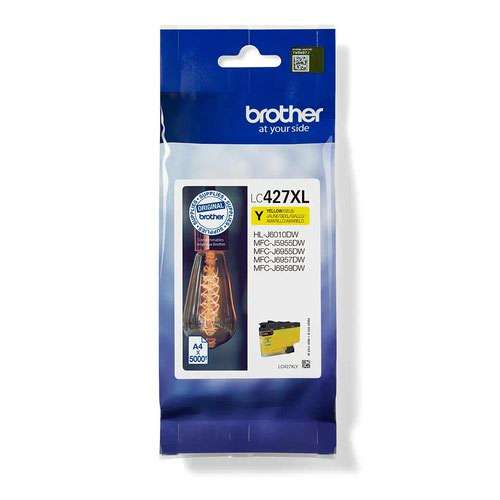 Brother LC427XLY 5000 Page High Yield Yellow Ink Cartridge