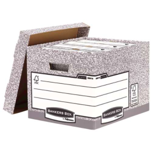 Fellowes Bankers Box System Heavy Duty Storage Box Grey Pack of 10