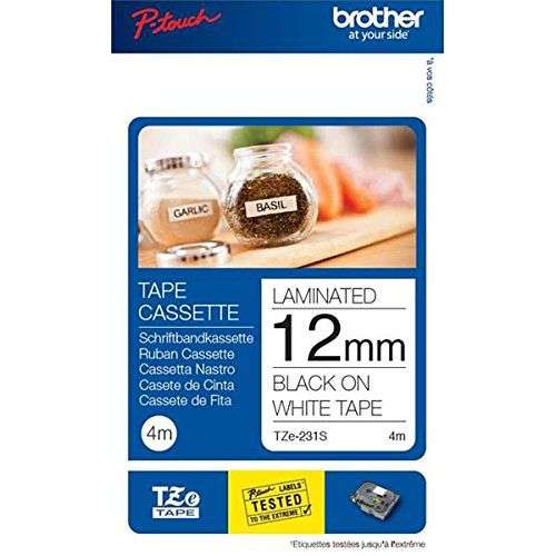 Brother TZE131S Black on Clear 4M x 12mm Gloss Tape