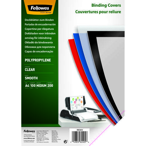 Fellowes Earth Binding Cover Polypropylene Clear A4 200 micron