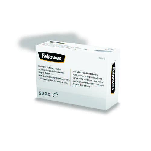 Fellowes 26/6 Half Strip Staples x5000