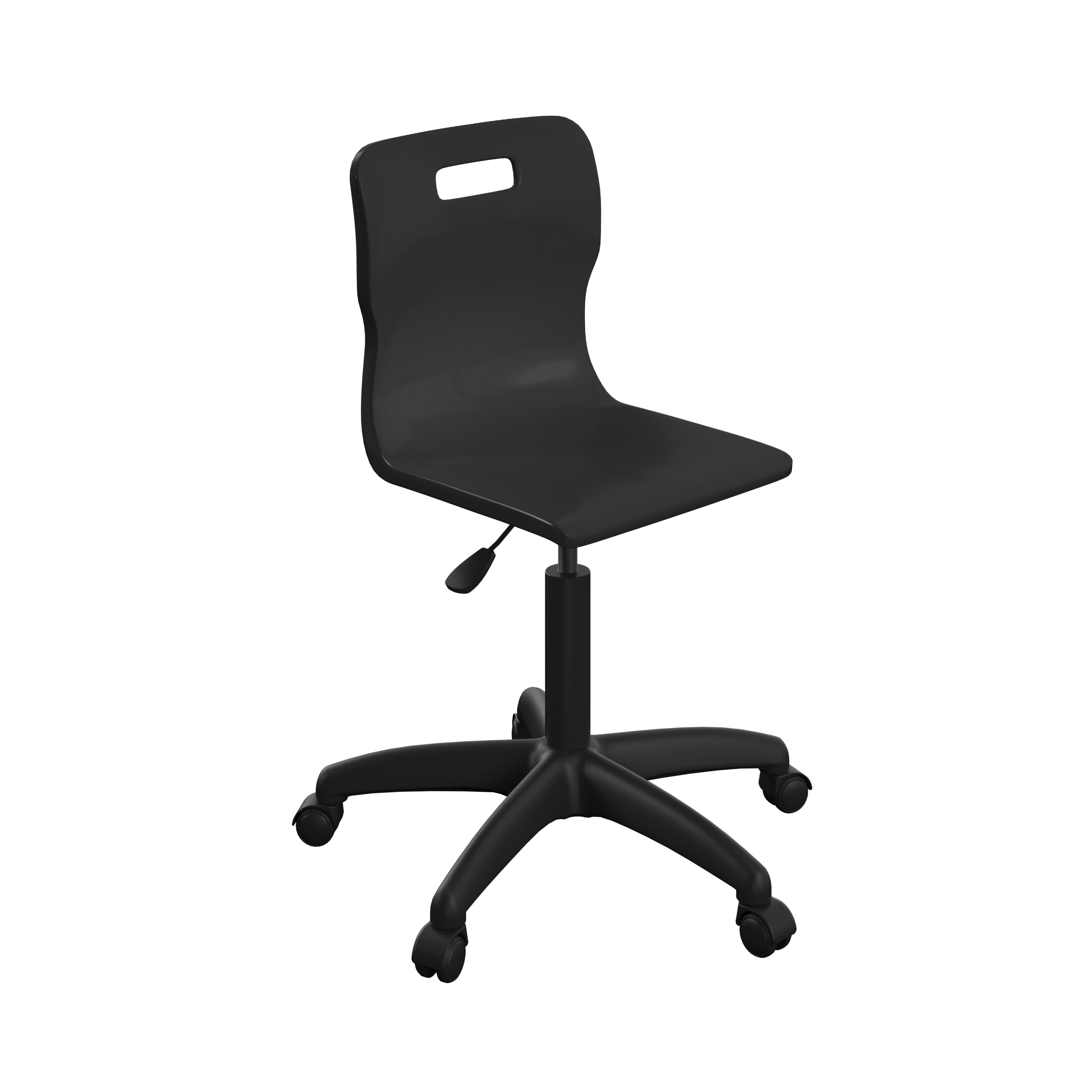 Titan Swivel Senior Chair with Plastic Base and Castors Size 5-6 | Age 11-14+ | Black/Black