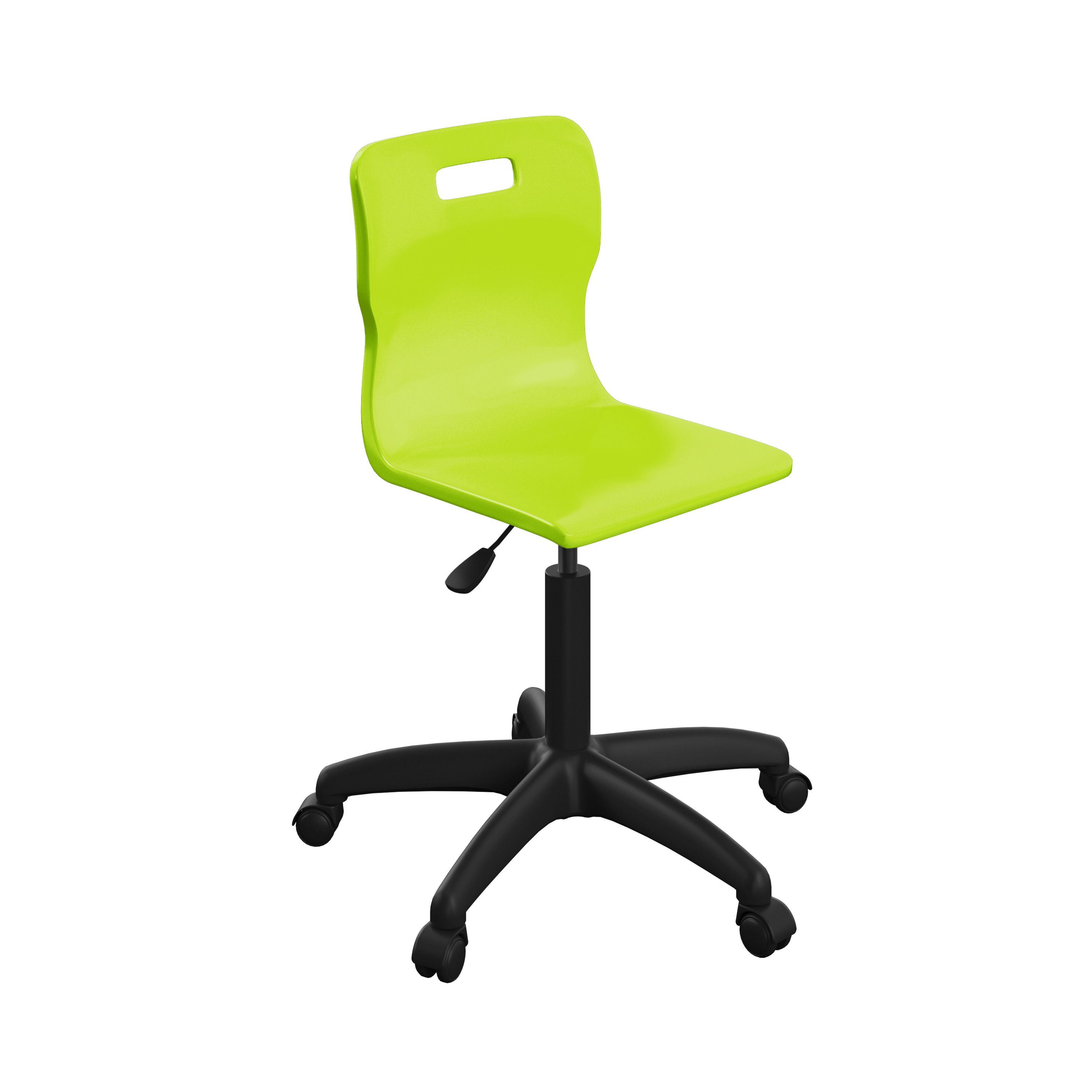 Titan Swivel Senior Chair with Plastic Base and Castors Size 5-6 | Age 11-14+ | Lime/Black
