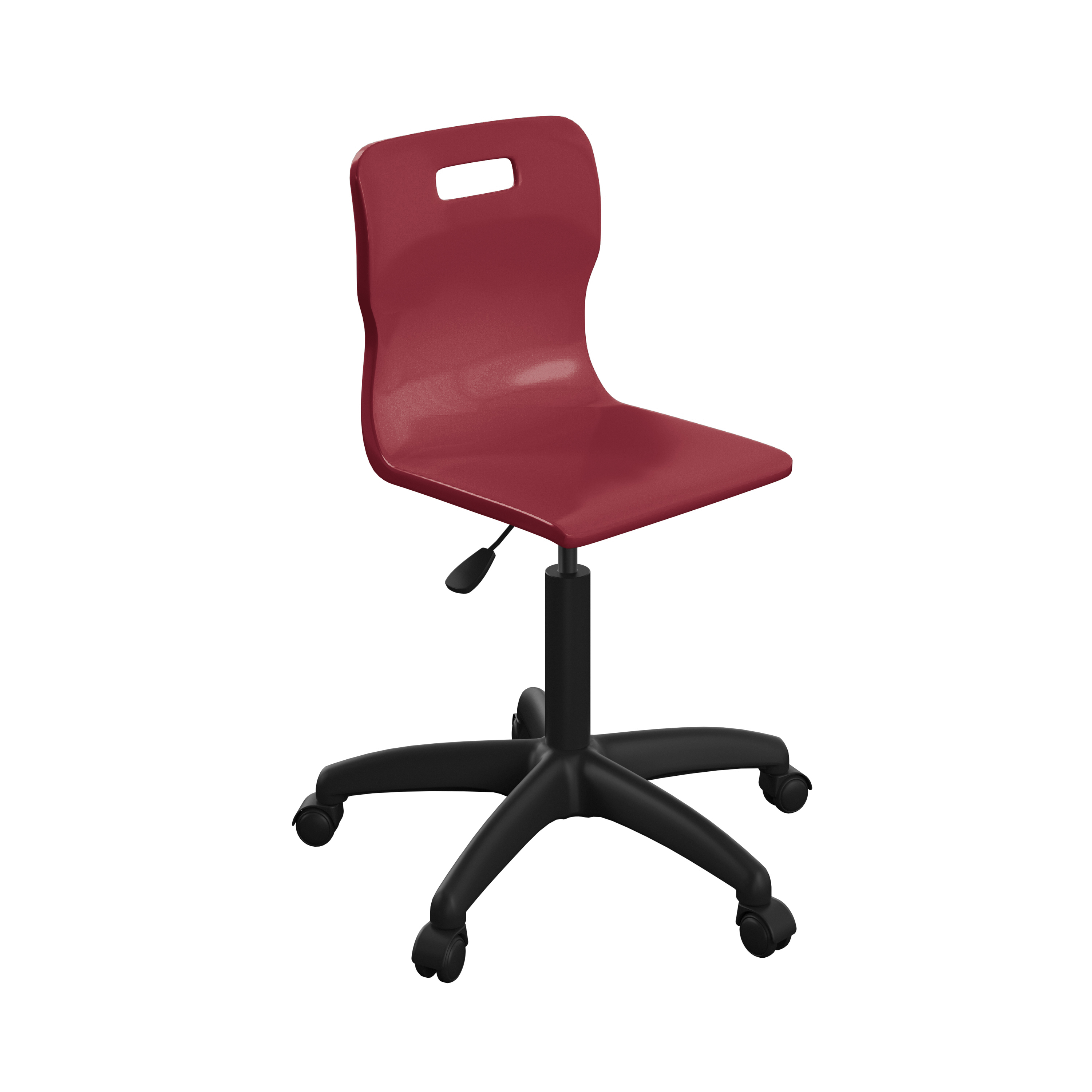 Titan Swivel Senior Chair with Plastic Base and Castors Size 5-6 | Age 11-14+ | Burgundy/Black