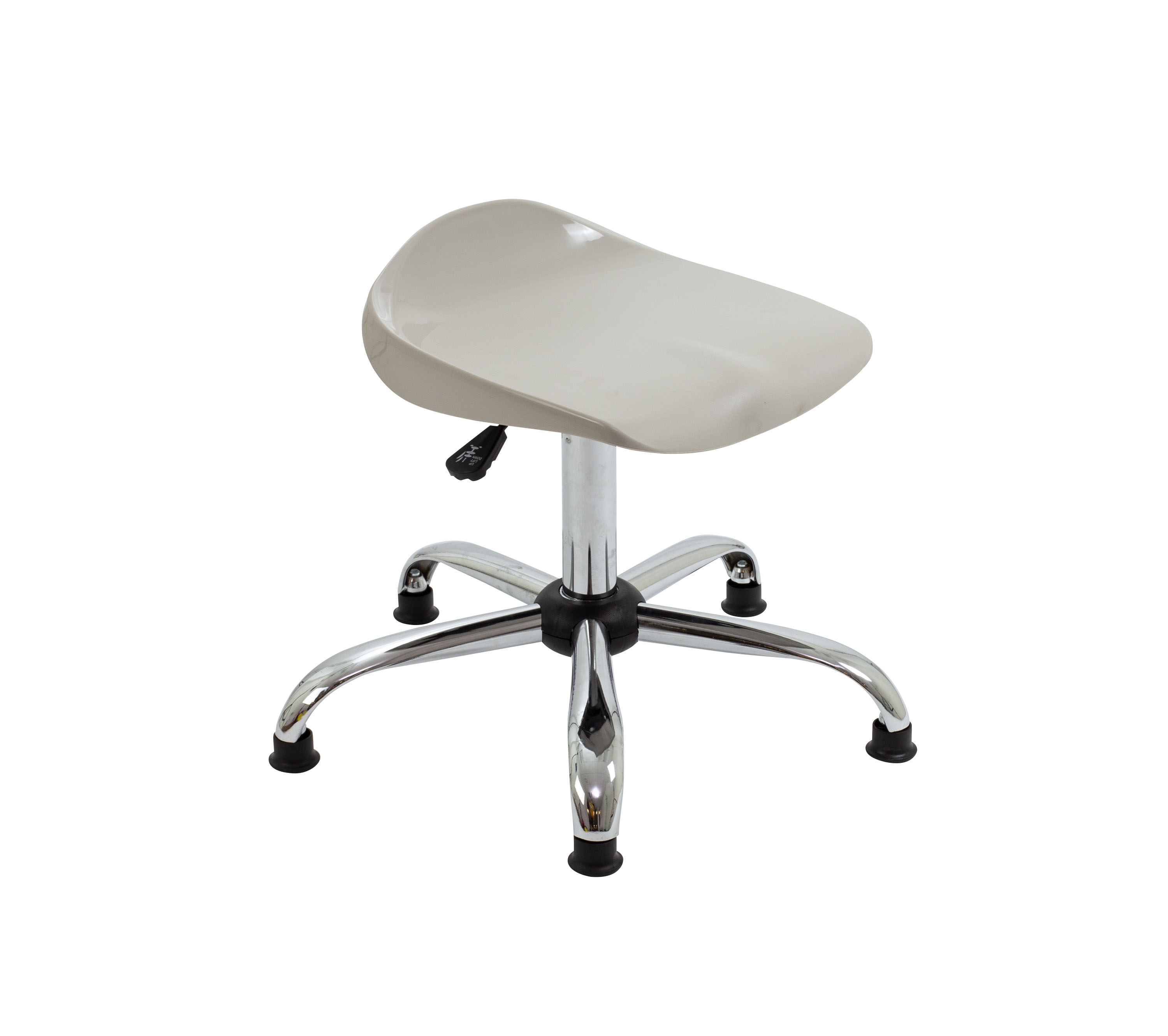 Titan Swivel Senior Stool with Chrome Base and Glides Size 5-6 | Grey/Chrome