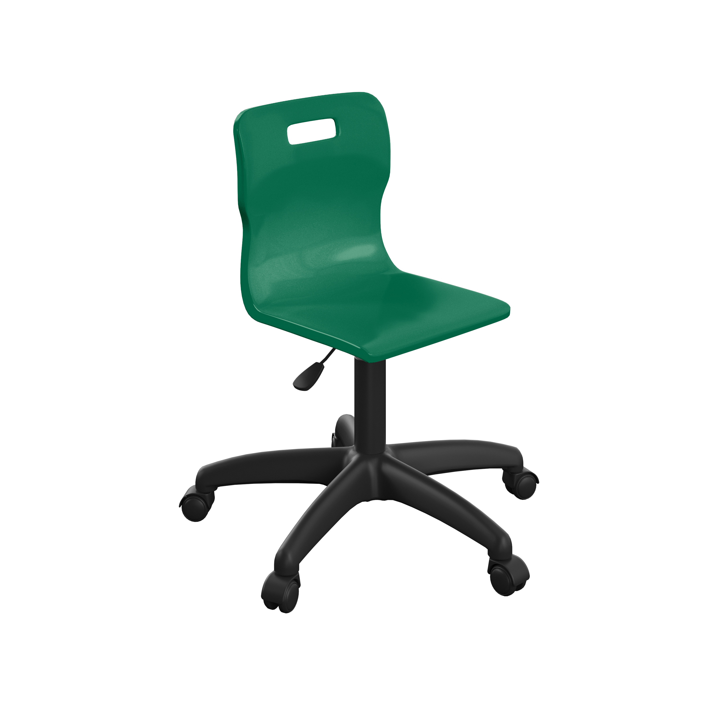 Titan Swivel Junior Chair with Plastic Base and Castors Size 3-4 | Age 6-11 | Green/Black