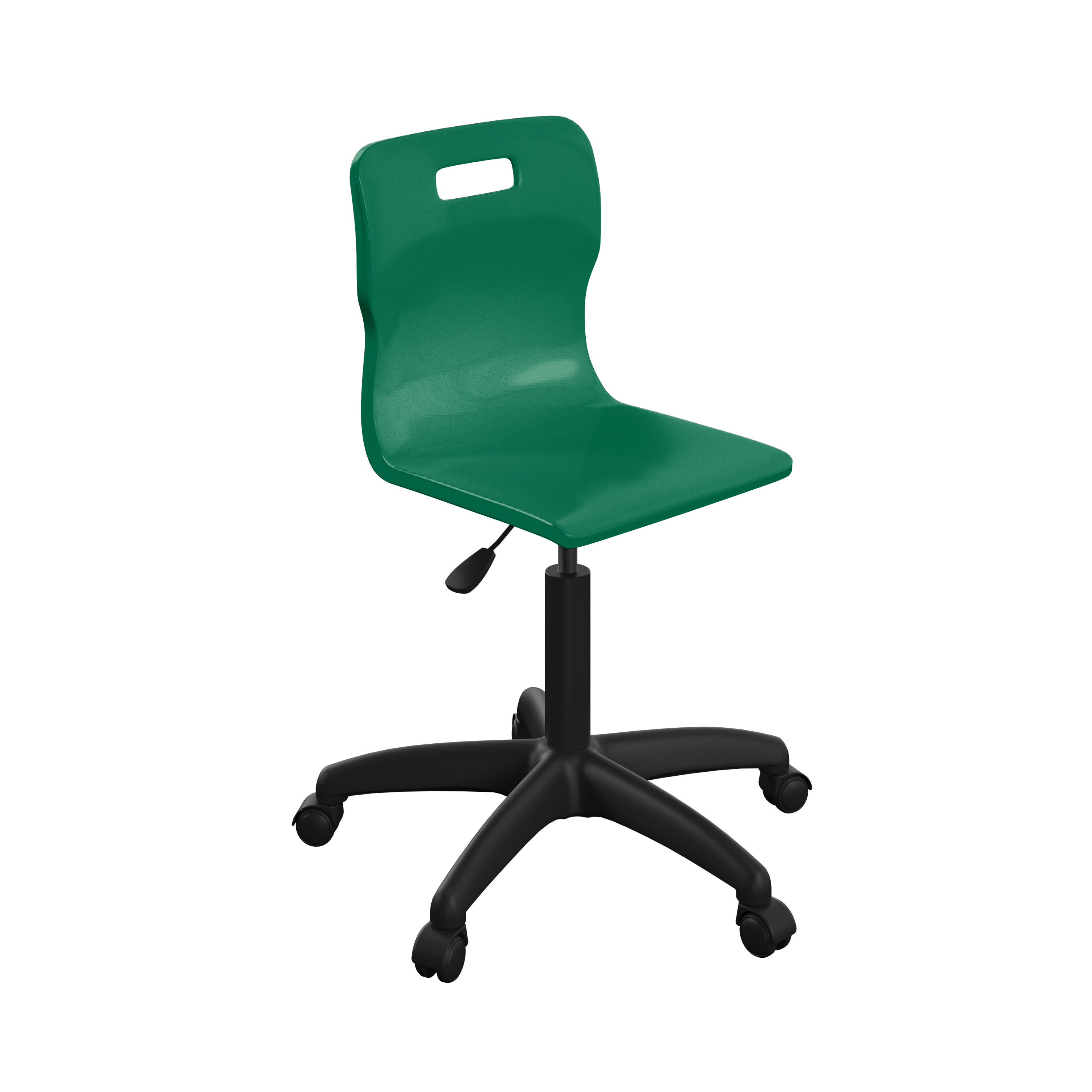 Titan Swivel Senior Chair with Plastic Base and Castors Size 5-6 | Age 11-14+ | Green/Black