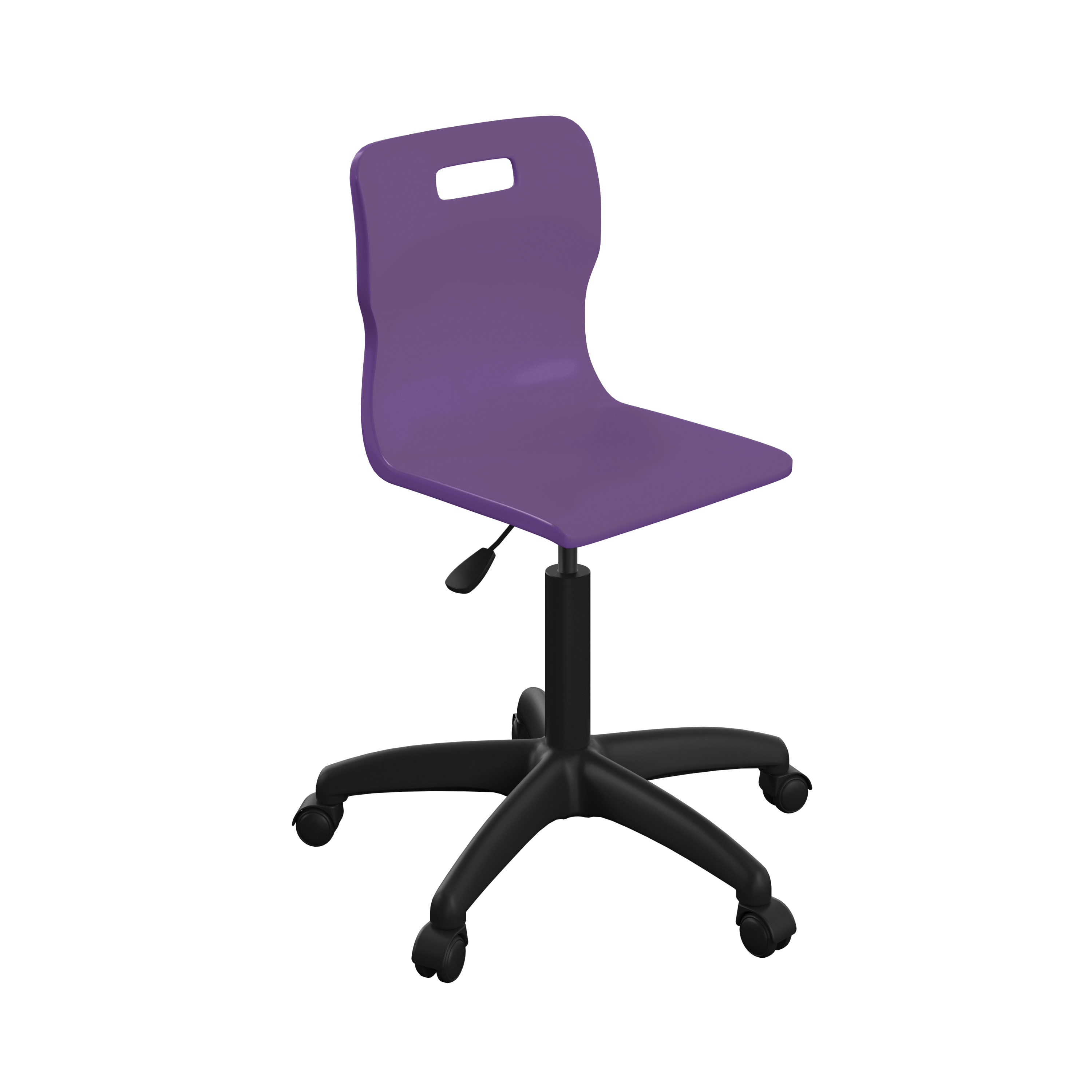 Titan Swivel Senior Chair with Plastic Base and Castors Size 5-6 | Age 11-14+ | Purple/Black