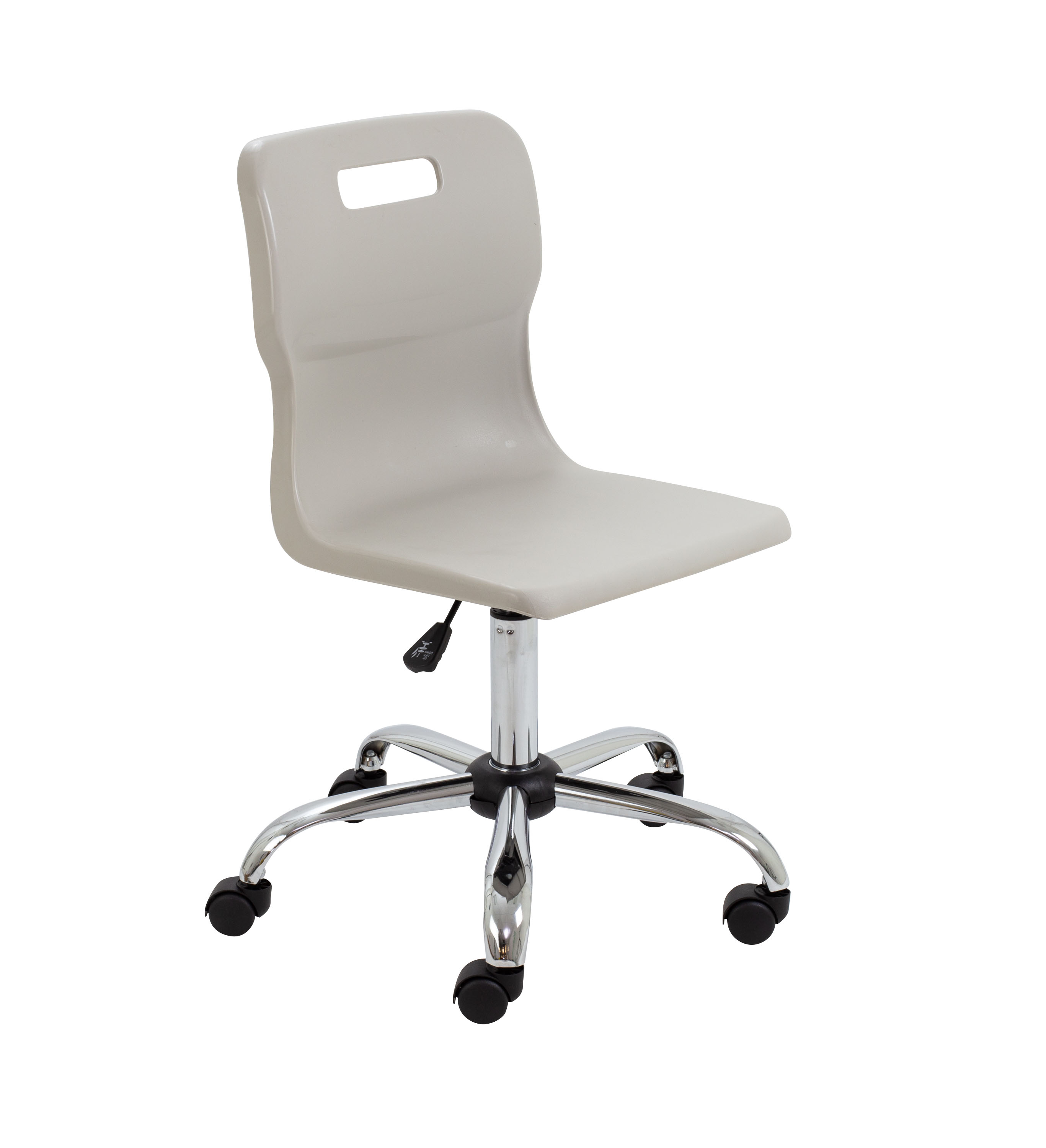 Titan Swivel Senior Chair with Chrome Base and Castors Size 5-6 | Age 11-14+ | Grey/Chrome