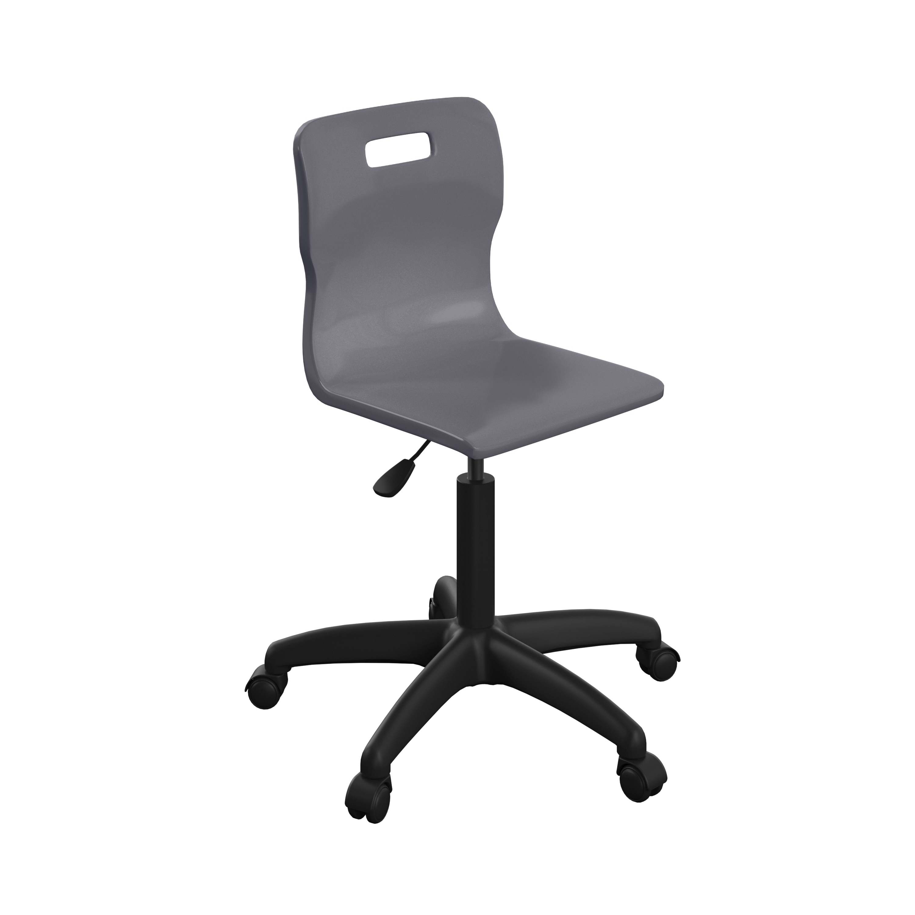 Titan Swivel Senior Chair with Plastic Base and Castors Size 5-6 | Age 11-14+ | Charcoal/Black