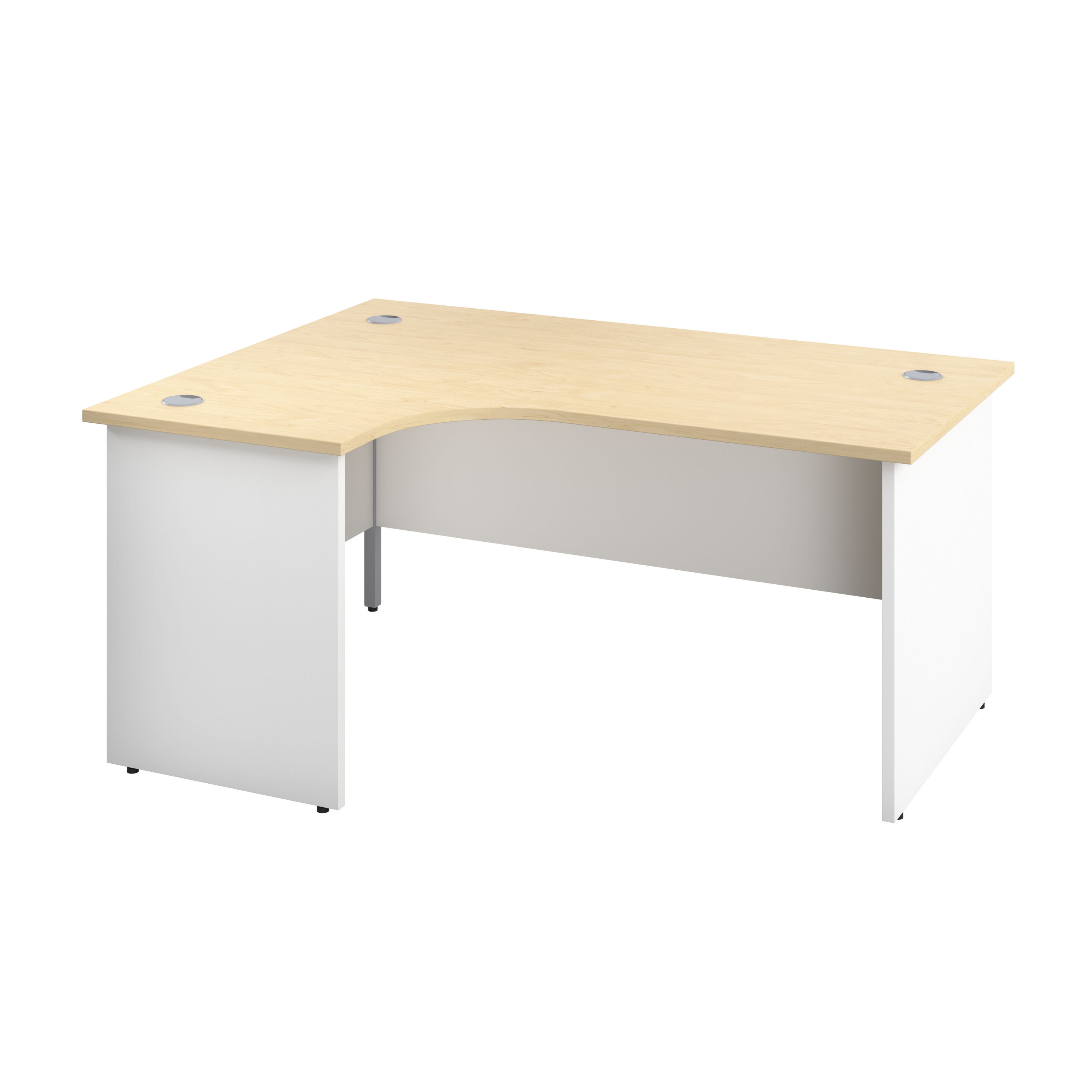 Panel Left Hand Radial Desk | 1600X1200 | Maple/White