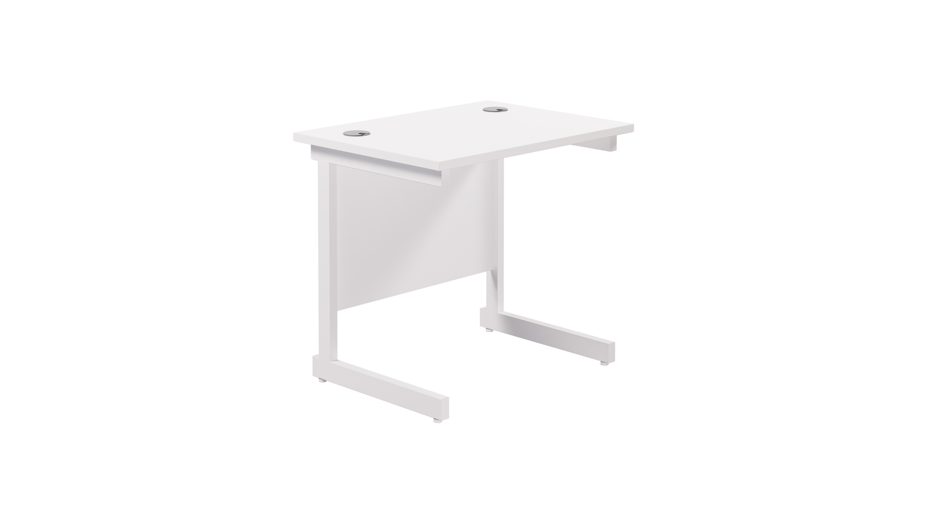 Single Upright Rectangular Desk | 800X600 | White/White