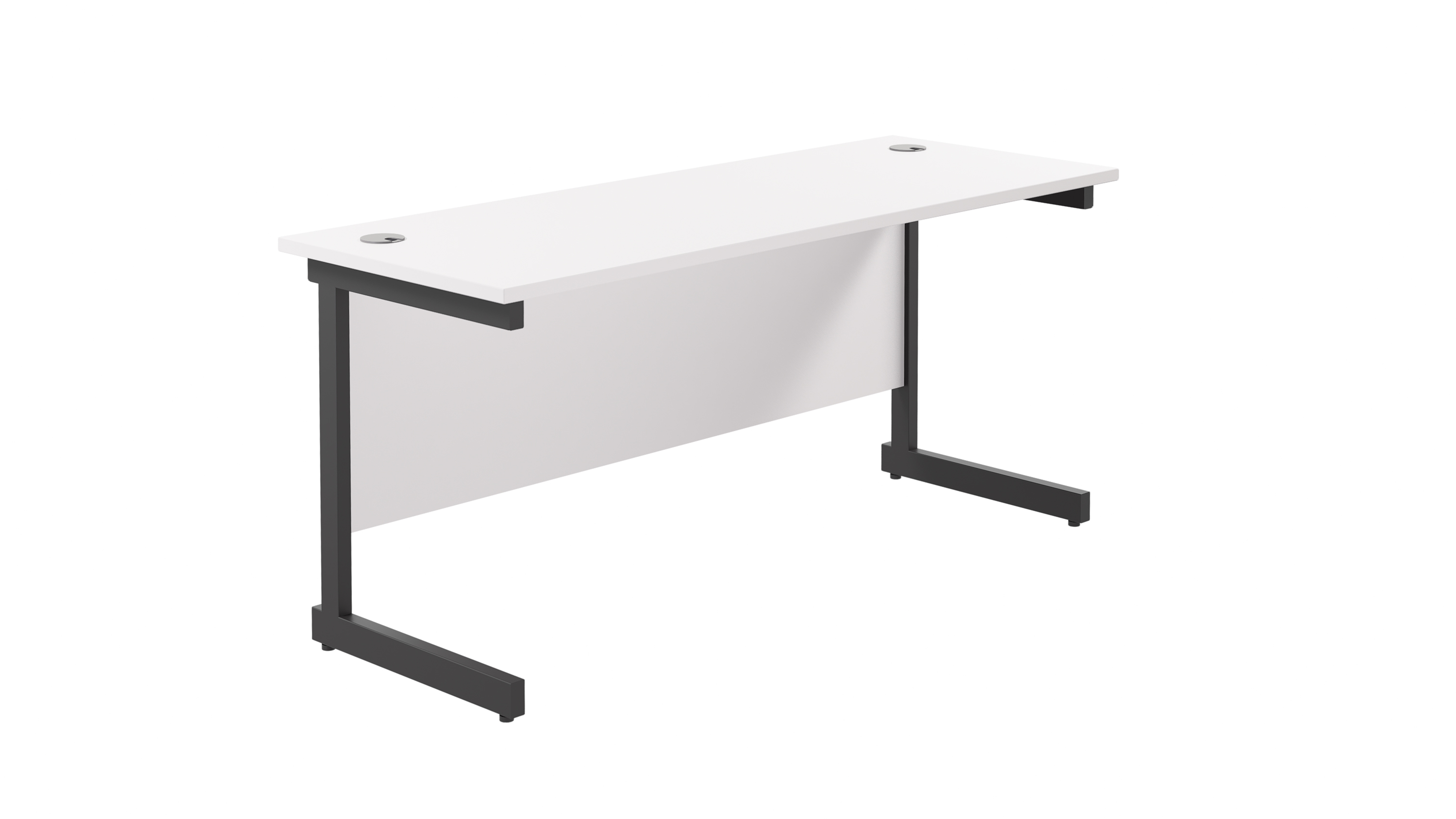 Single Upright Rectangular Desk | 1800X600 | White/Black
