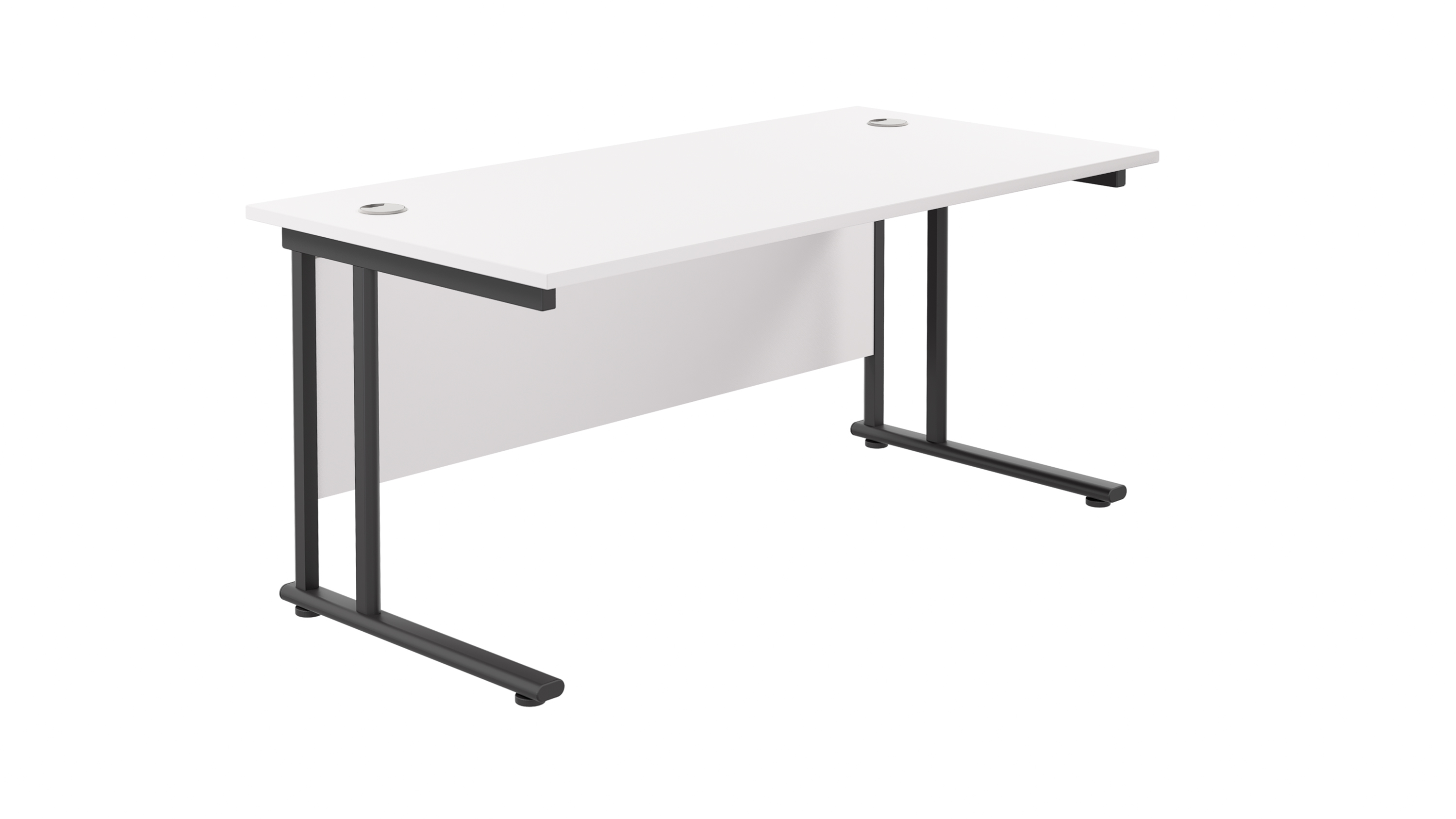 Twin Upright Rectangular Desk | 1800X800 | White/Black