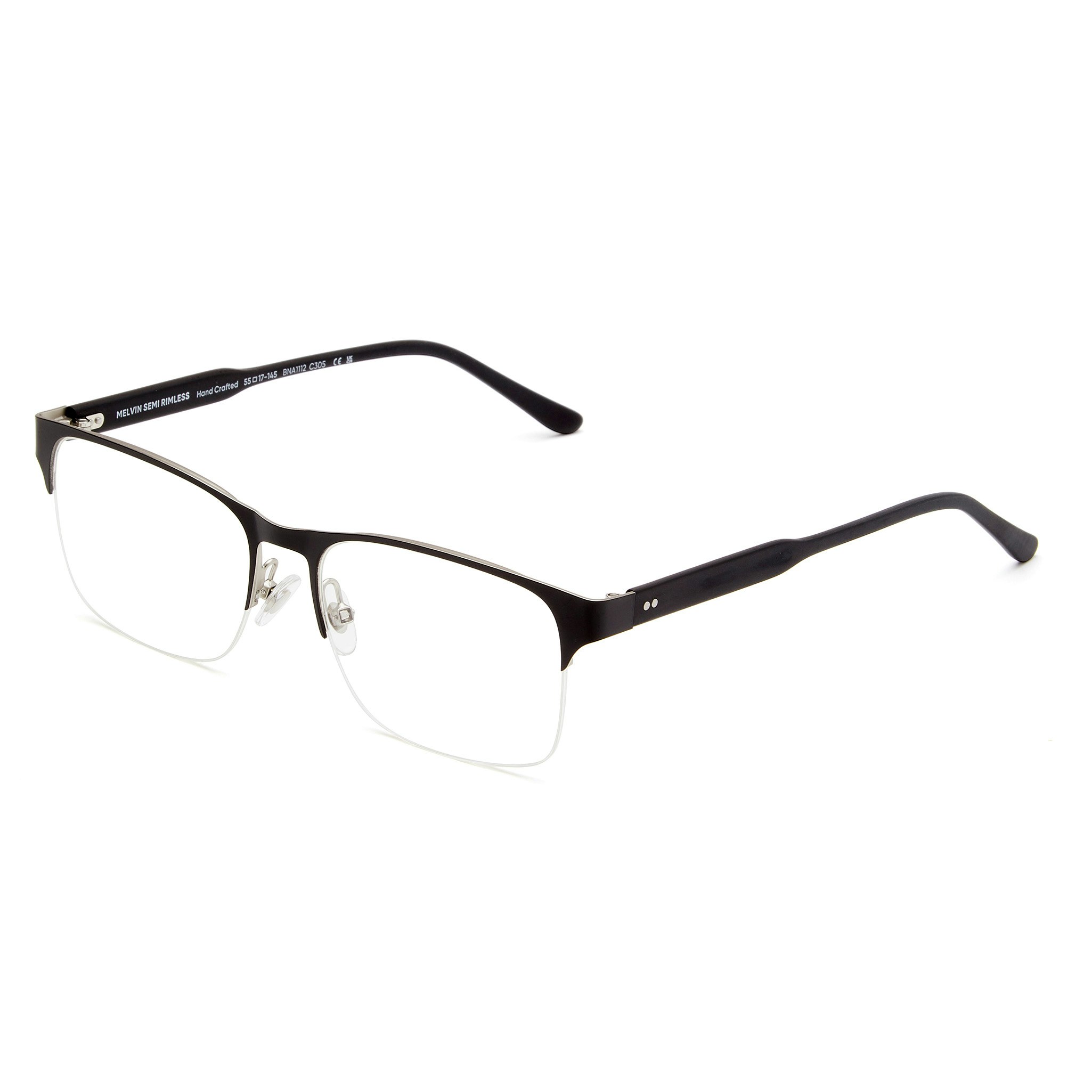 Melvin Semi Rimless Matte Black Glasses Bailey Nelson Canada