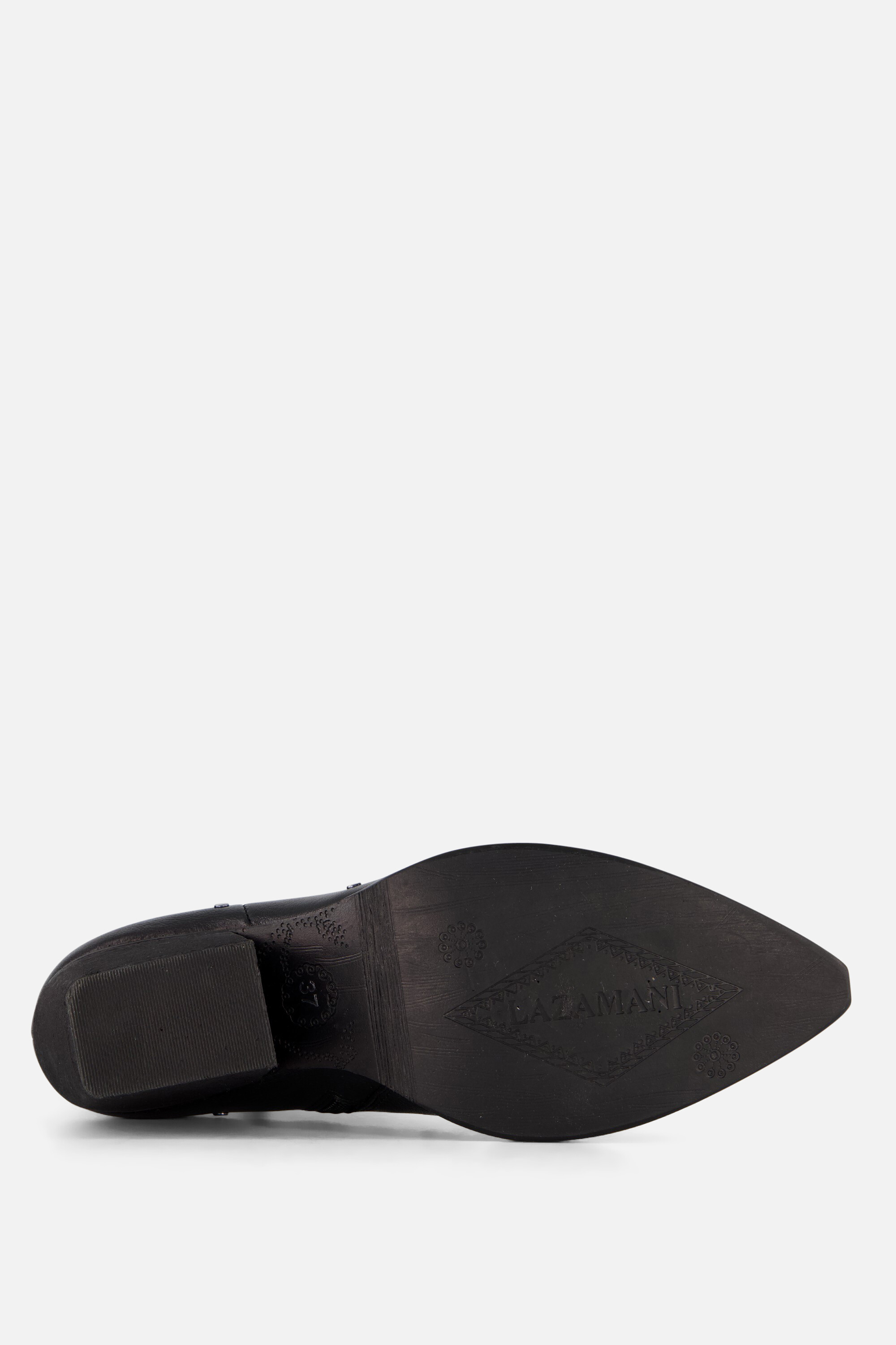 Lazamani Cowboylaarzen zwart Leer afbeelding 3