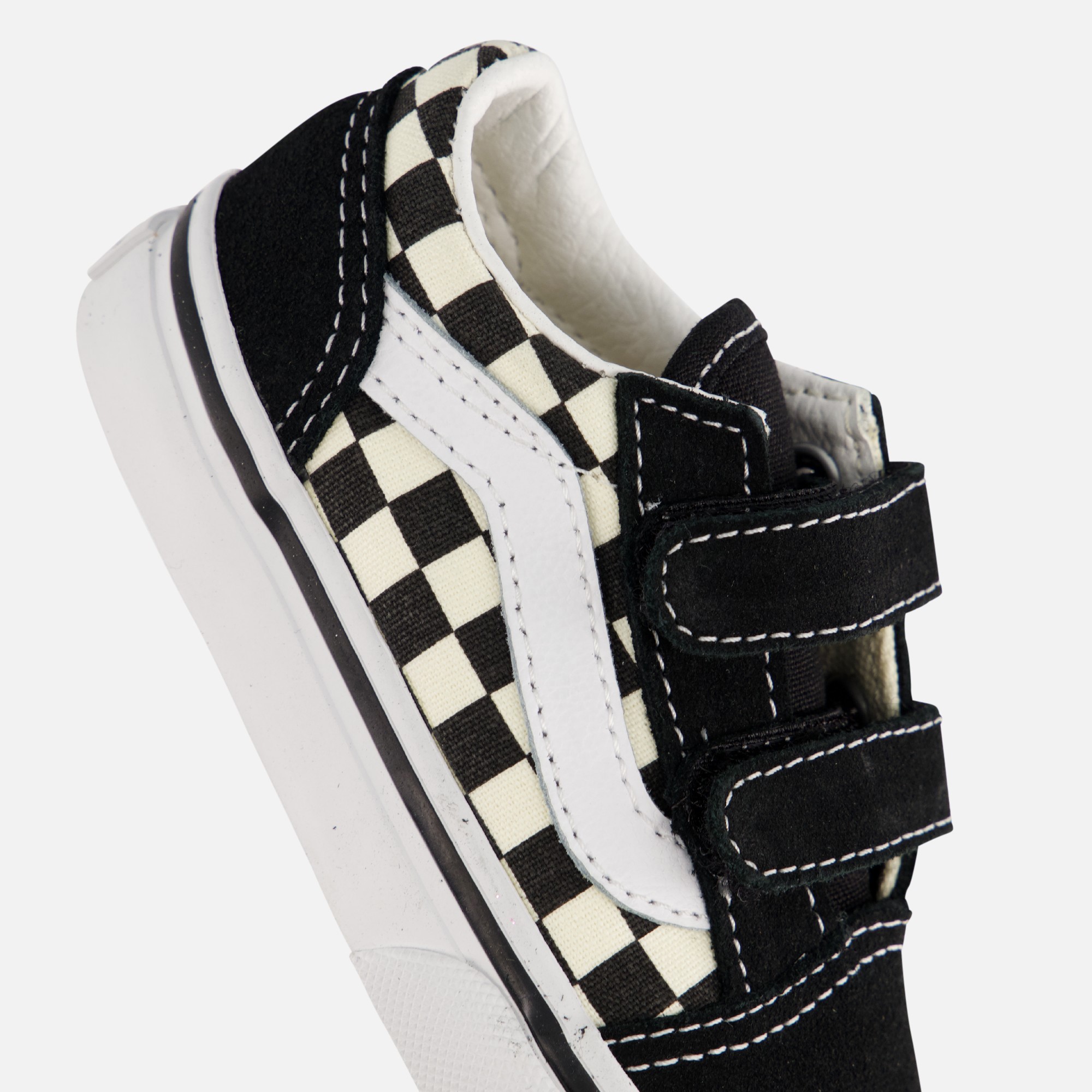 Vans Old Skool V Checkerboard Sneakers zwart Leer afbeelding 4