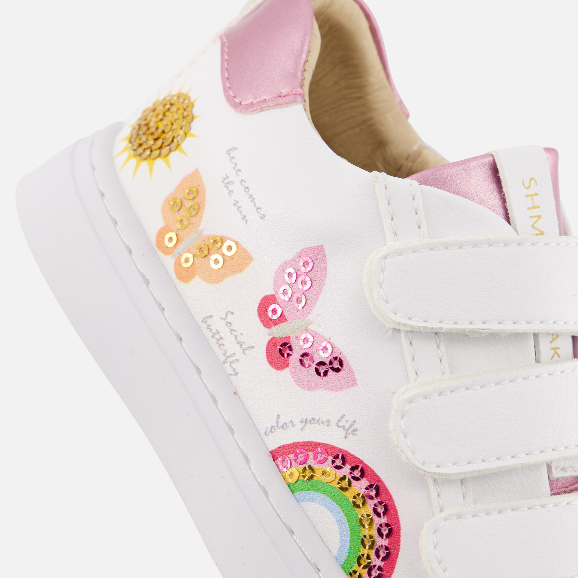 Shoesme Vlinder Sneakers wit Leer afbeelding 4