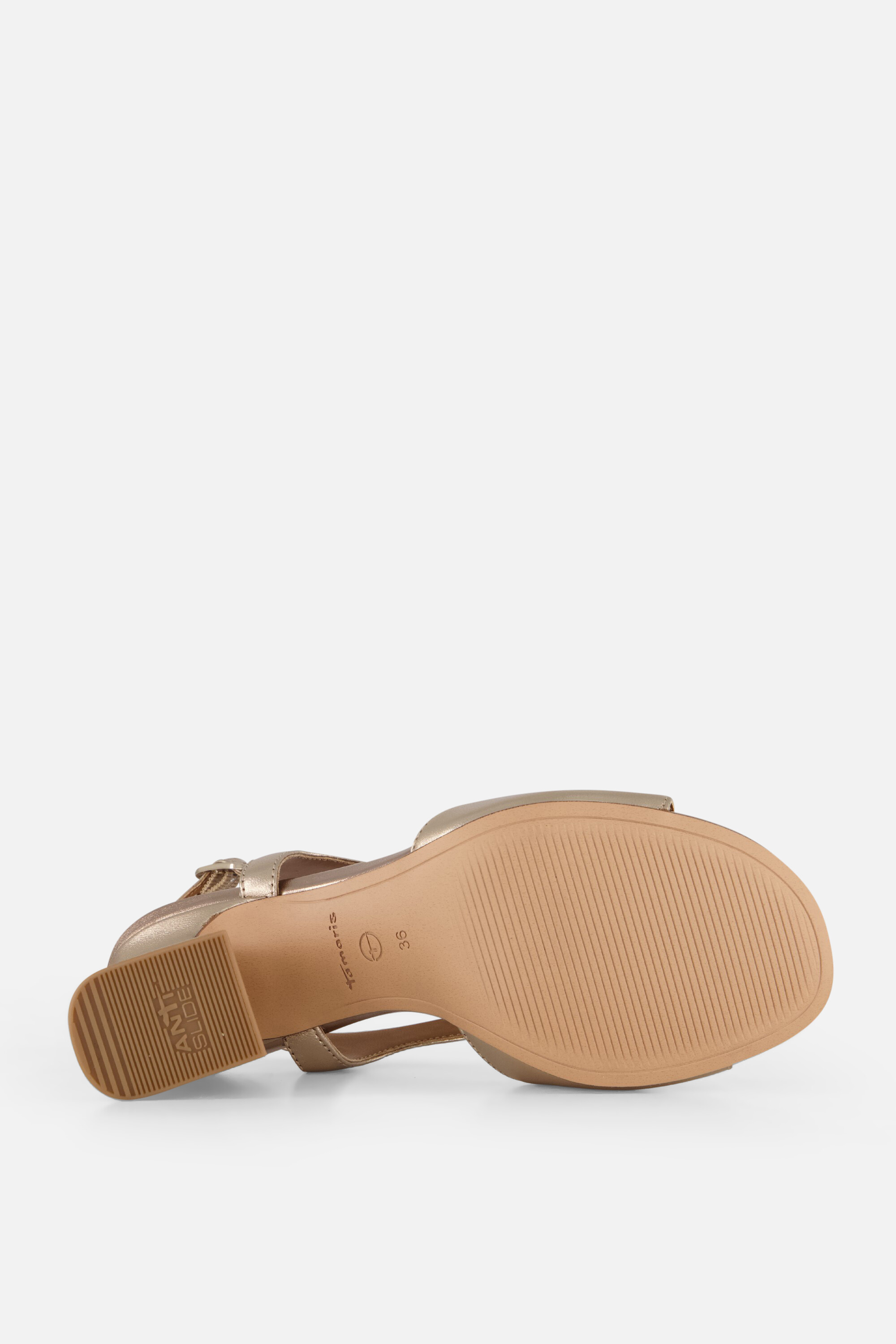 Tamaris Sandalen met hak brons Leer afbeelding 2